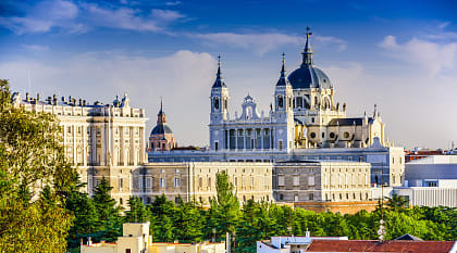 The Royal Palace in Madrid, Spain.