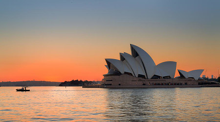 View of Opera House in Sydney, Australia View of Opera House in Sydney, Australia