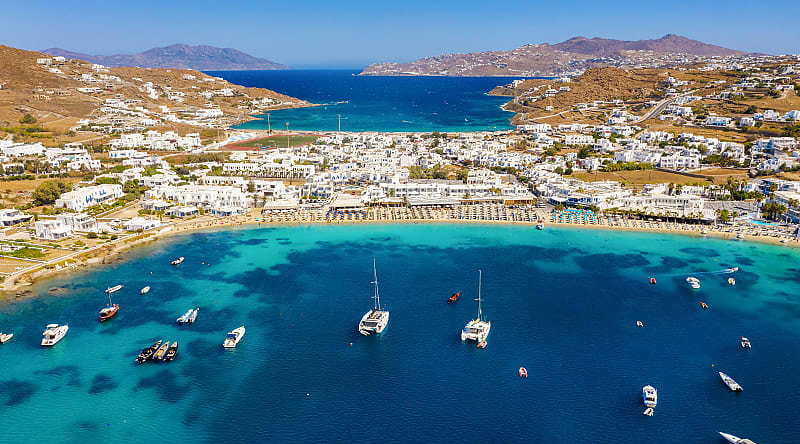 View of Mykonos Island in Greece View of Mykonos Island in Greece