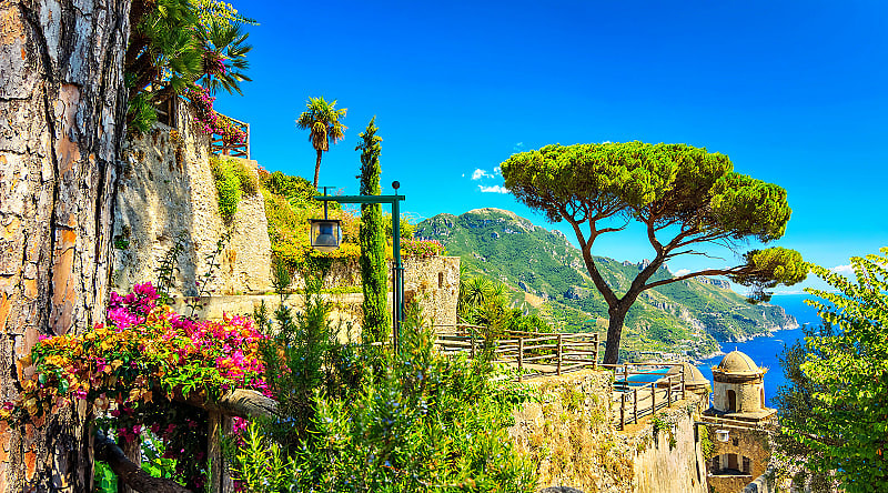 Ravello is one of the most beautiful towns on the Amalfi Coast, surrounded by mountains, Italy Ravello is one of the most beautiful towns on the Amalfi Coast, surrounded by mountains, Italy