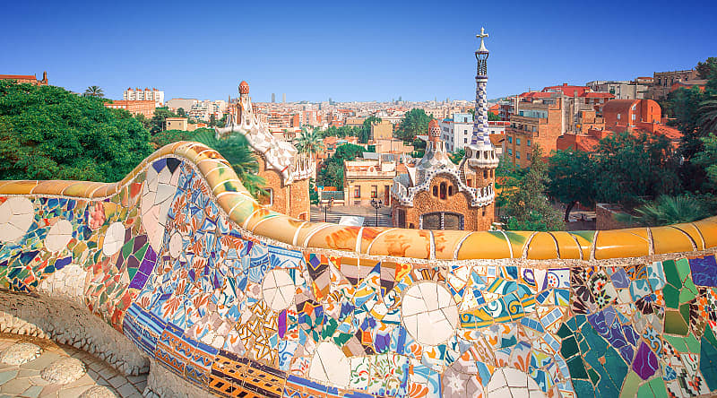 Park Guell in Barcelona, Spain Park Guell in Barcelona, Spain