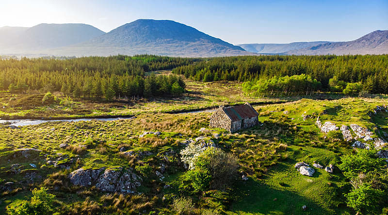 Sunset over the Connemara region in Ireland. Sunset over the Connemara region in Ireland.