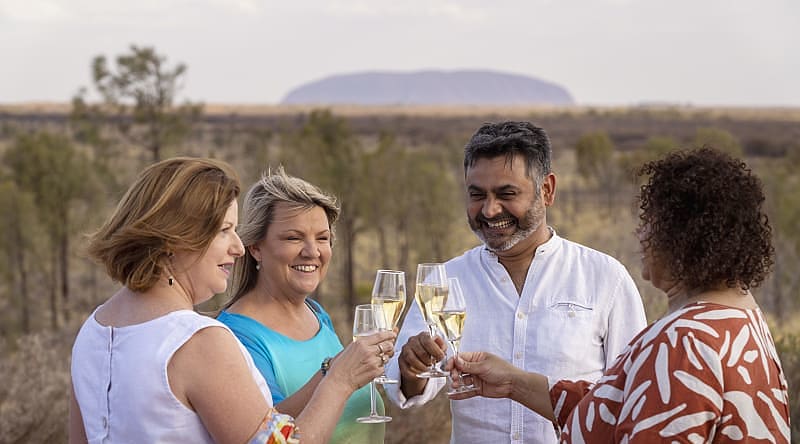 Tali Wiru in Yulara NT, Australia. Photo courtesy of Tourism Australia Tali Wiru Dining Experience with Uluru in the background