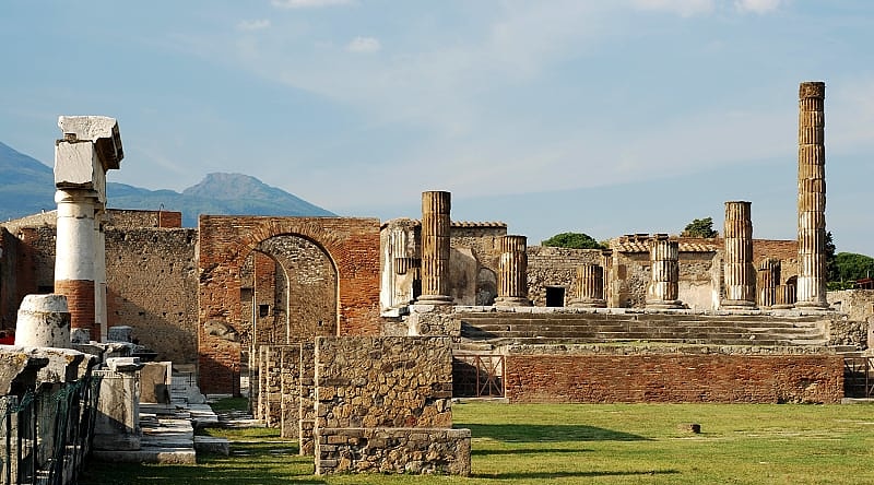 The ruins of Pompeii in Italy. The ruins of Pompeii in Italy.