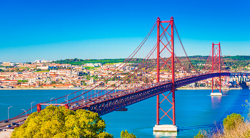 The 25th April bridge in Lisbon, Portugal The 25th April bridge in Lisbon, Portugal