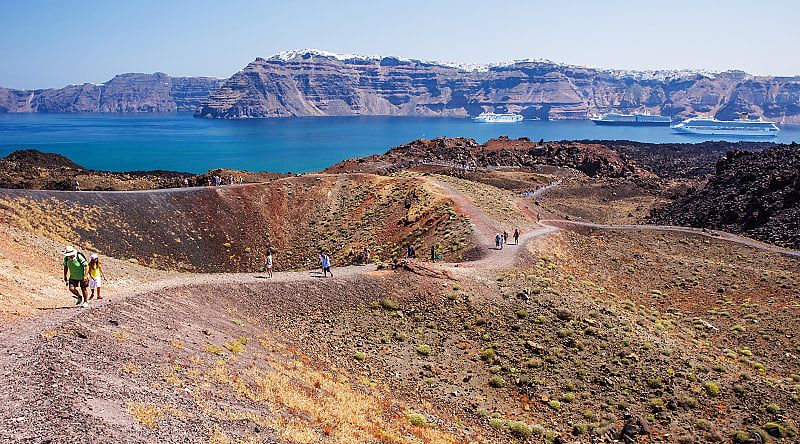 Nea Kameni Volcanic Park, Santorini, Greece Nea Kameni Volcanic Park, Santorini, Greece