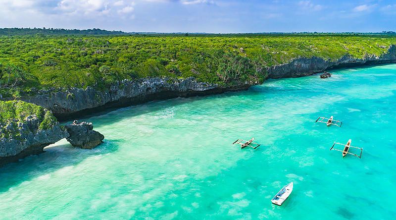 Turquoise waters of a beach in Zanzibar  