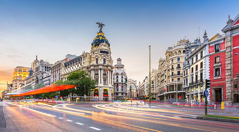 Grand Via in Madrid, Spain