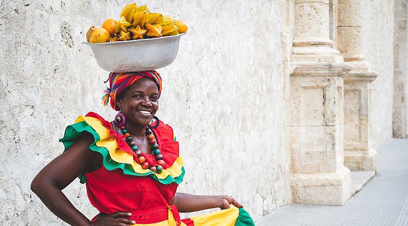 Fruit vendor, symbol of Cartagena, Colombia