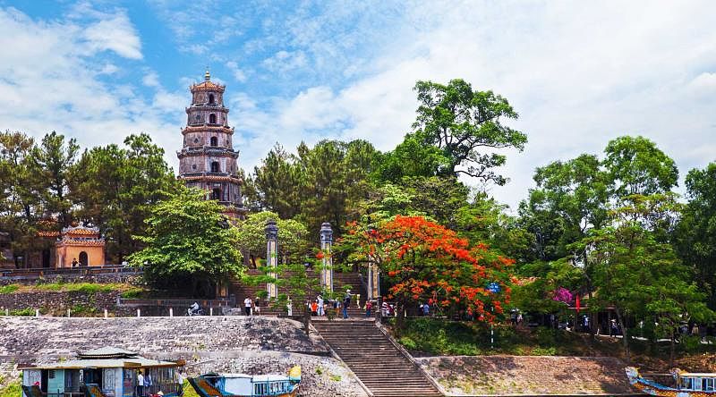 Thien Mu Pagoda near Perfume river in Hue