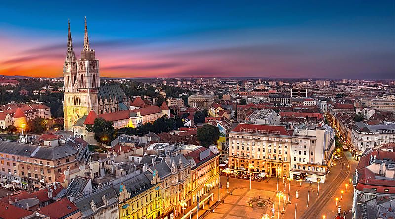 View of the Cathedral of the Assumption of the Virgin Mary, Zagreb, Croatia