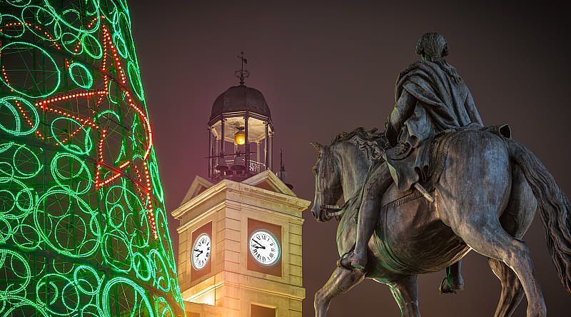 Christmas at Plaza Mayor Square in Madrid, Spain