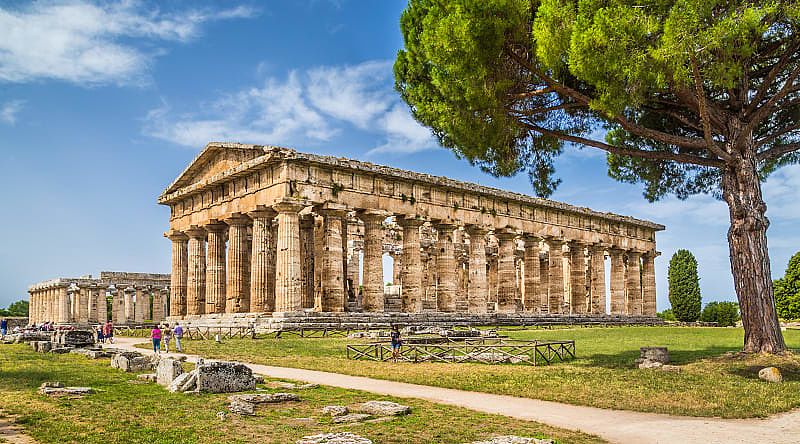 Temples of Paestum, archeological area in Italy Temples of Paestum, archeological area in Italy