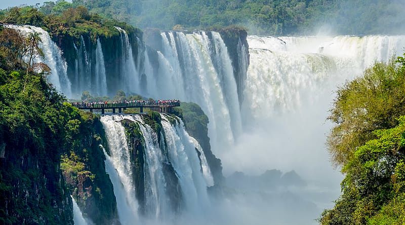 Beautiful view of Iguazú falls in Argentina