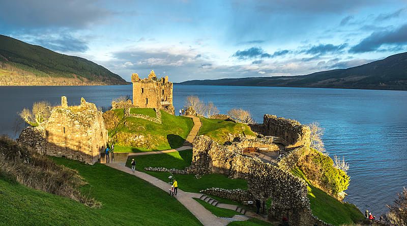 Urquhart Castle at Loch Ness in Scotland