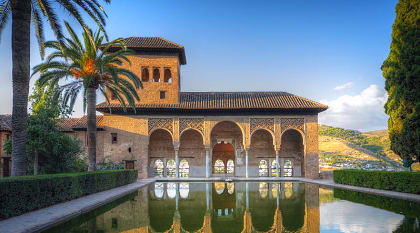 Alhambra patio in Granada, Spain