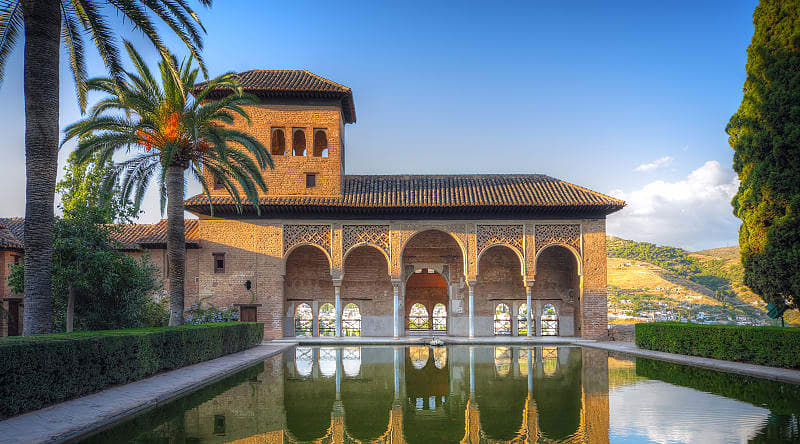 Alhambra patio in Granada, Spain Alhambra patio in Granada, Spain