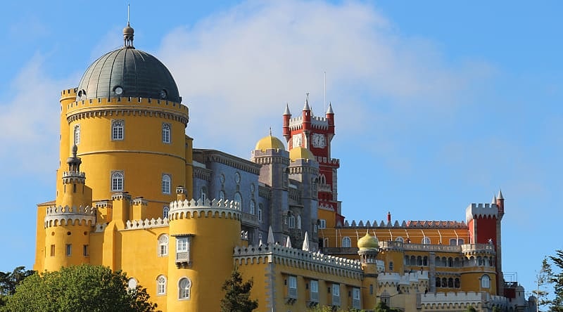 The fabulous Pena National Palace on one of the hills of Sintra, Portugal The fabulous Pena National Palace on one of the hills of Sintra, Portugal
