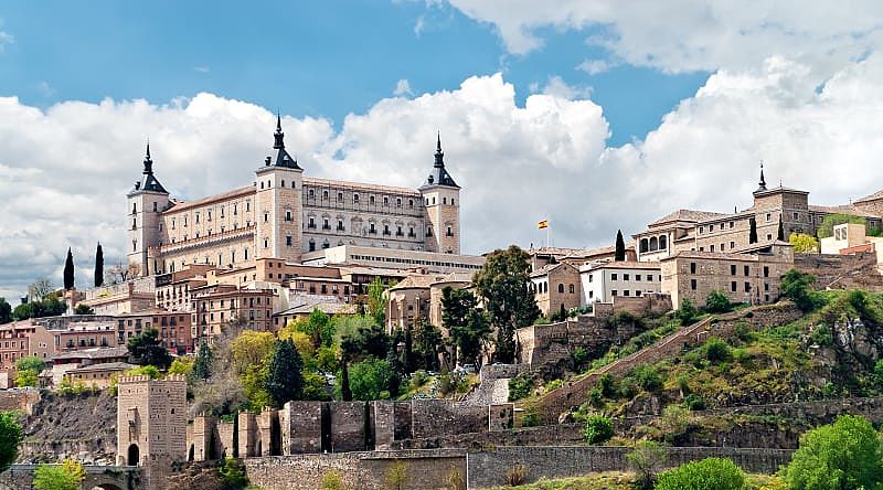 Ancient stone fortress Alcazar in Toledo, Spain