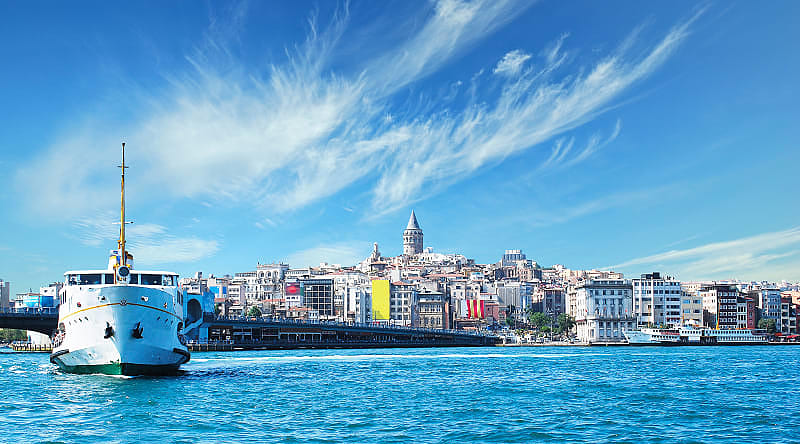 View of Galata Tower in Istanbul, Turkey View of Galata Tower in Istanbul, Turkey