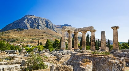 Corinth Temple ruins in Greece