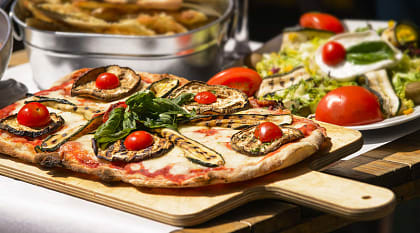 Freshly made Italian pizza