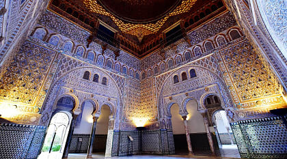 Interior of the Seville Royal Alcazar in Spain
