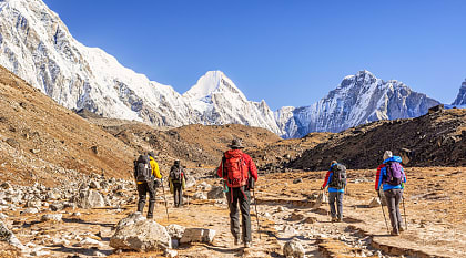 Trekkers on the Everest Base Camp trek, Nepal