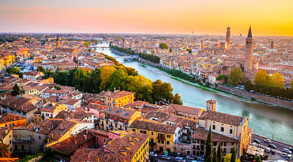 Panoramic cityscape of Verona, Italy
