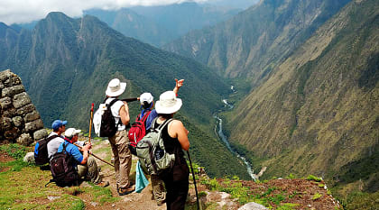 Inca ruins on Inca trail in Peru
