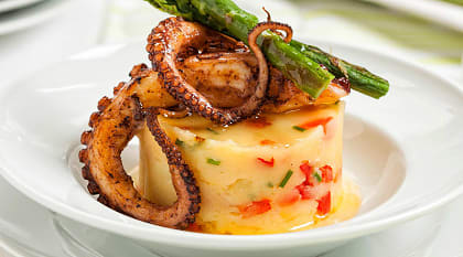 Grilled octopus served at a restaurant in San Sebastian, Spain. 