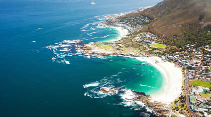 An aerial view of Cape Town in South Africa