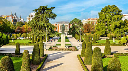 The Parterre garden in the Buen Retiro Park Madrid, Spain.