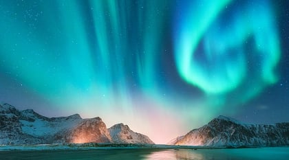 Beautiful Aurora borealis in Norway