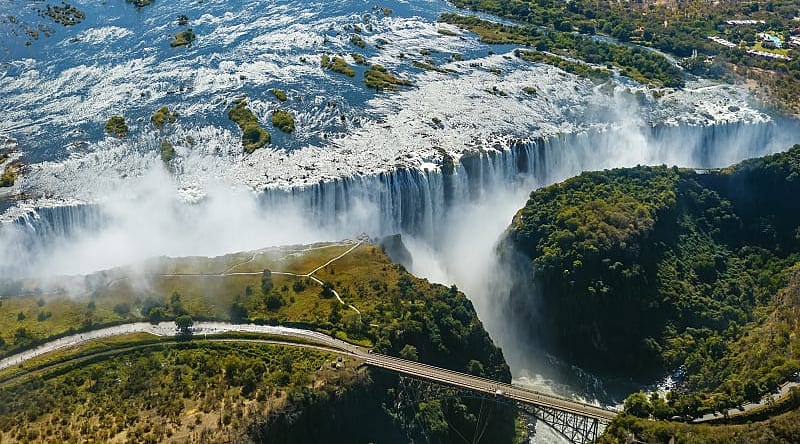 Aerial view of Victoria Falls Aerial view of Victoria Falls
