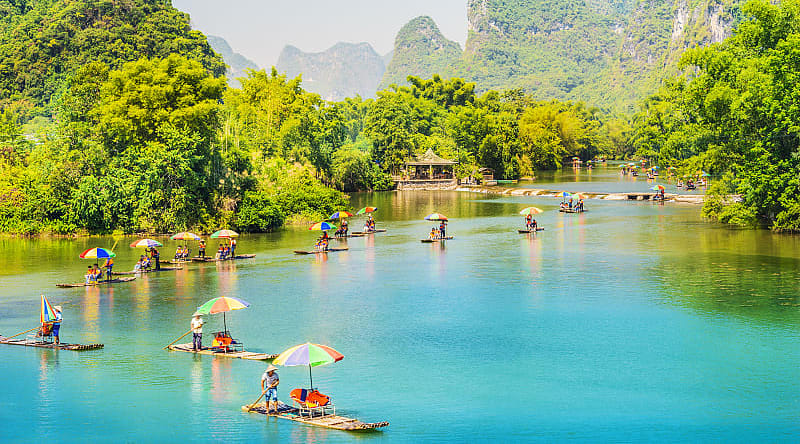 Li River in Yangshuo, China. Li River in Yangshuo, China.