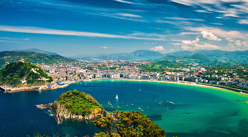 San Sebastian coastline in Spain. San Sebastian coastline in Spain.