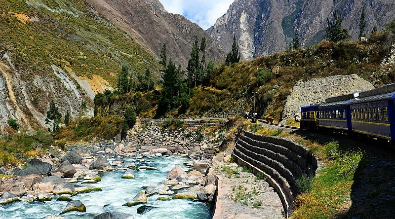 Train through the Sacred Valley in Peru Train through the Sacred Valley in Peru