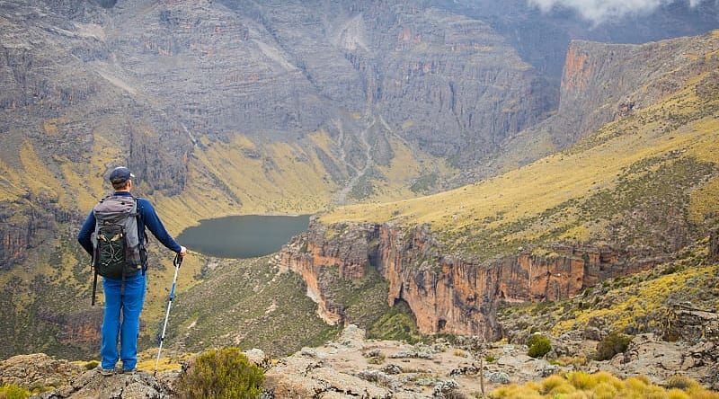 Hiker at Mount Kenya Hiker at Mount Kenya