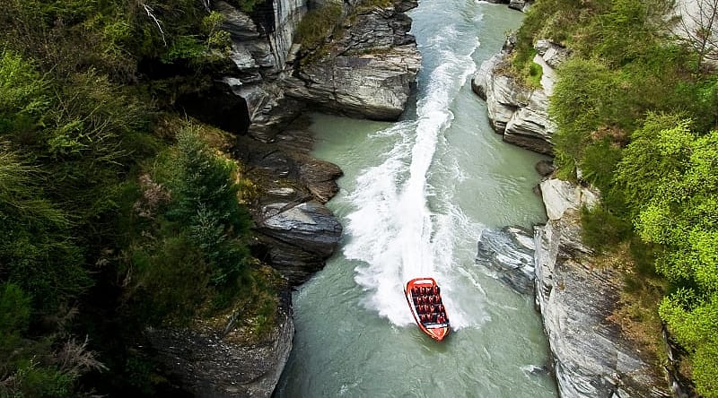 Jet boating in Queenstown, New Zealand