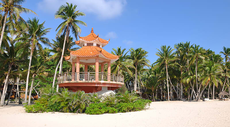 Pagoda at beach in Hainan Island, China Pagoda at beach in Hainan Island, China