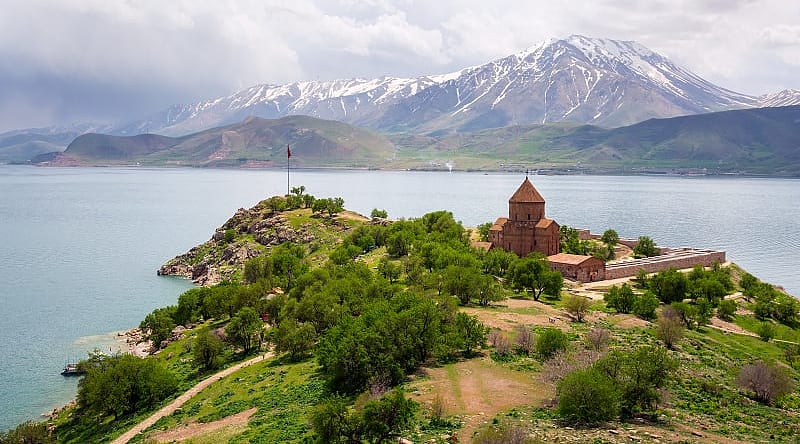 Church of the Holy Cross in Akdamar Island in Van Lake Church of the Holy Cross in Akdamar Island in Van Lake