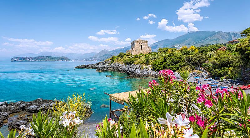 Gorgeous view of the Calabria, Italy coastline