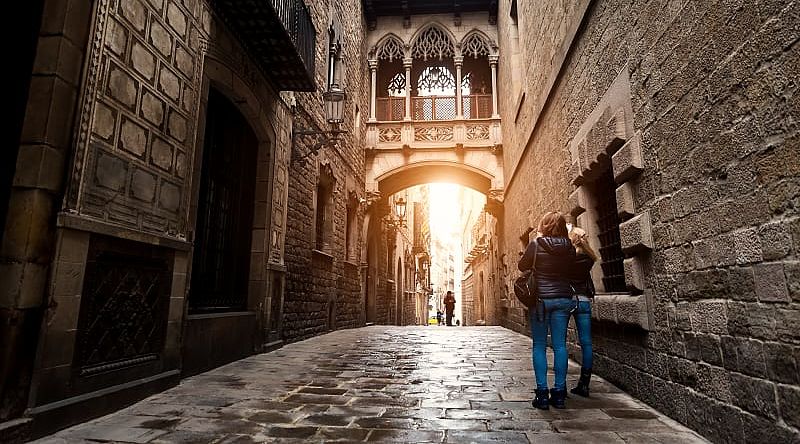 Gothic Quarter in Barcelona, Spain