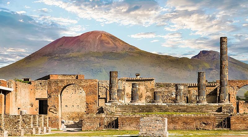 The ruins of Pompeii in Italy.