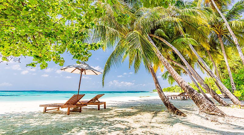 Romantic tropical beach in Fiji