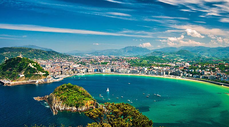 San Sebastian coastline in Spain. 