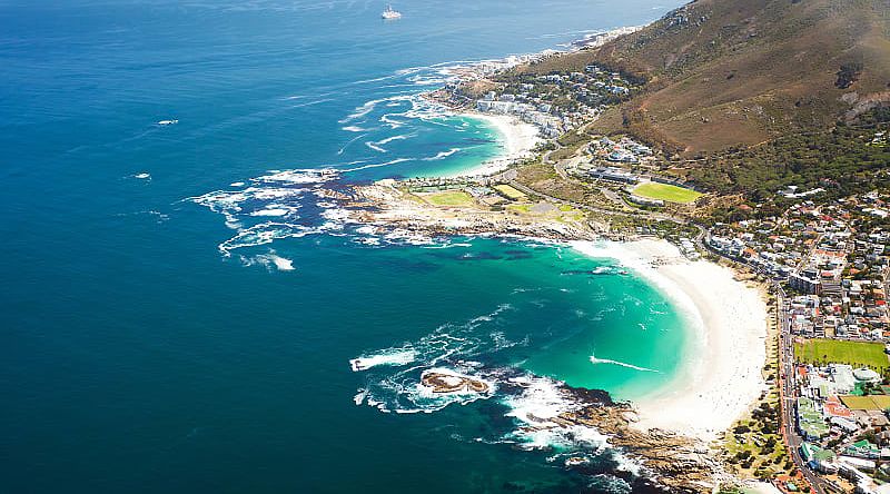 An aerial view of Cape Town in South Africa