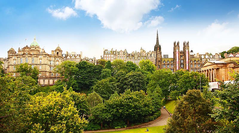Edinburgh, Scotland Princes Gardens in Edinburgh, Scotland