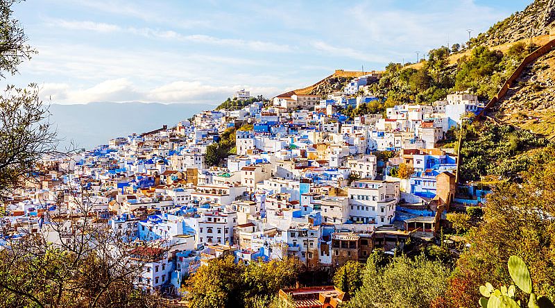 View of Chefchaouen Blue city in Morocco